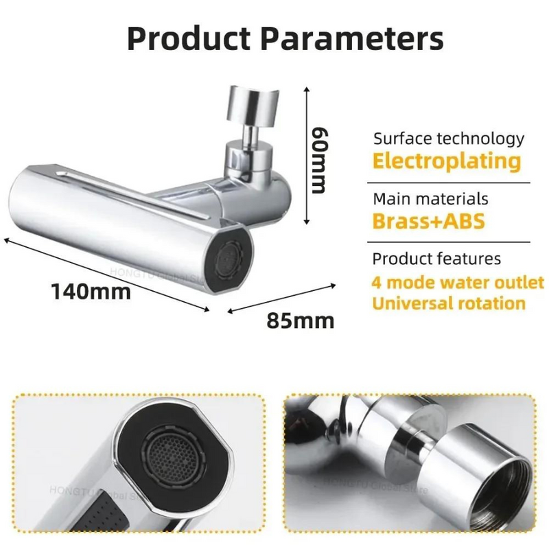 Multifunctional 360 Degree Rotatable Universal Shower