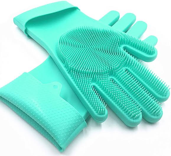 Magic Silicone Dishwashing Gloves with Scrubbing Bristles