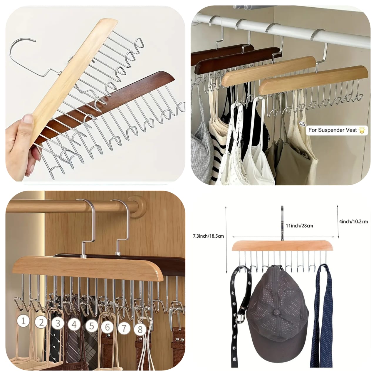 (Pack of 2) 8 in 1 Stainless Steel Anti Slip No Deformation Large