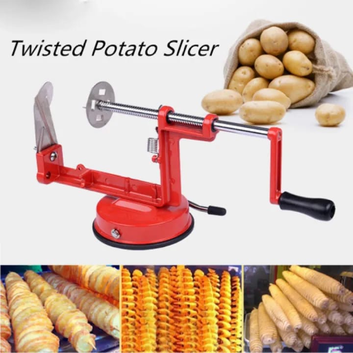 Stainless Steel Potato Slicer & French Fry Cutter β Spiral Vegetable Fruit Cutting Machine for Kitchen Use