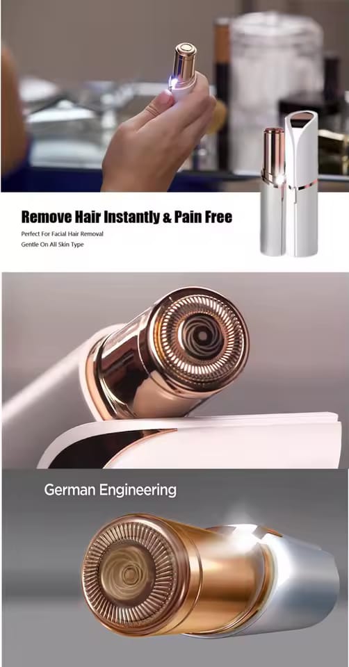 Flawless Eyebrow & Upper Lip Hair Remover – Rechargeable Eyebrow Trimmer for Women