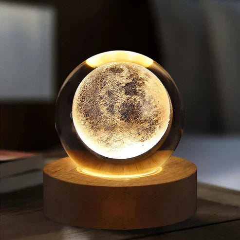 3D Illusion Lamp Stellar Night Light Featuring Galaxy, Solar System, Moon, and Saturn