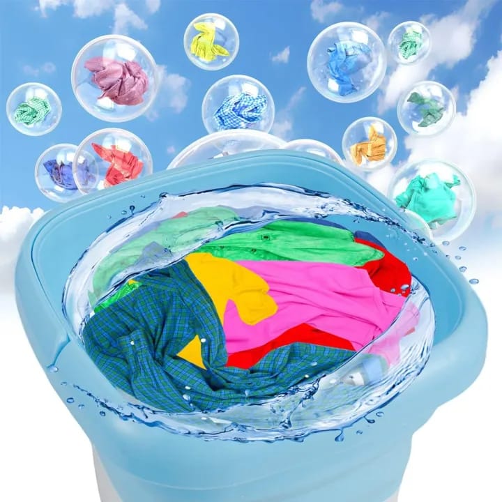Portable Mini Folding Washing Machine – Compact, Foldable Travel & Camping Clothes Washer