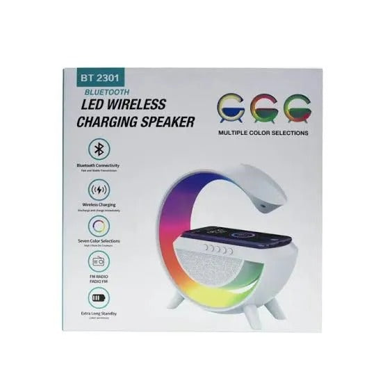 G-Shaped Portable Rechargeable Lamp & Bluetooth Speaker | Wireless LED Night Light with Stereo Sound