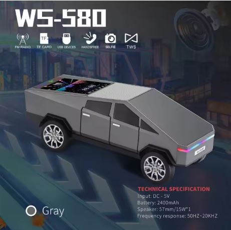 New Arrival: WS-580 Wireless Bluetooth Car-Shaped Speaker with Display – HIFI Stereo