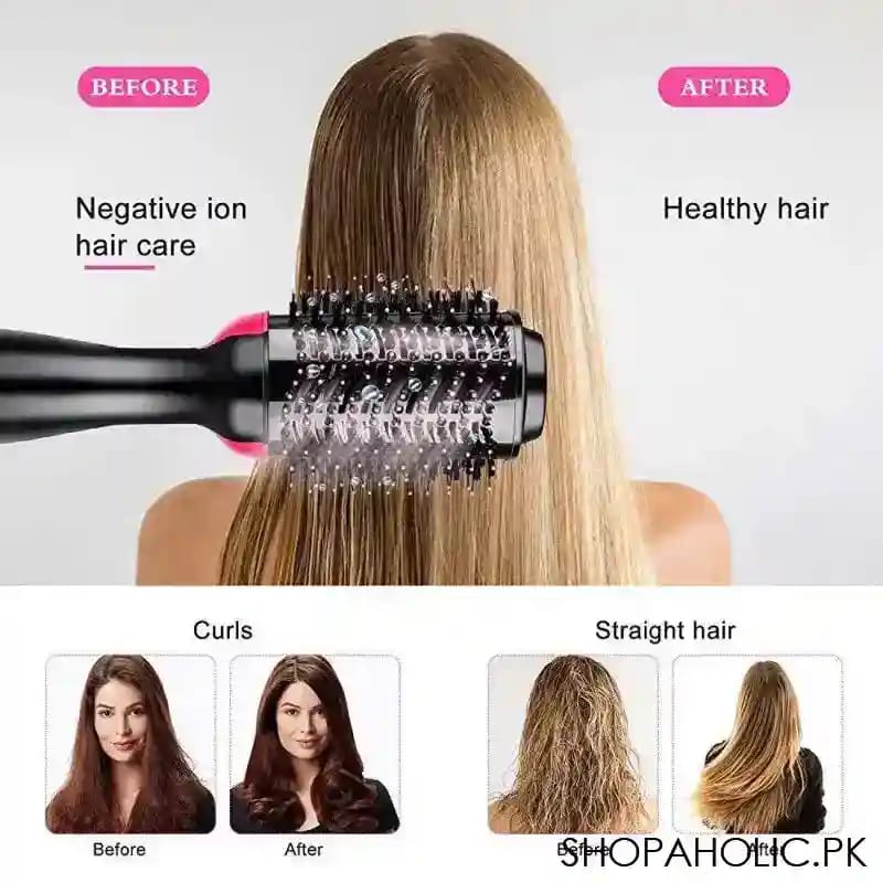 3-in-1 One Step Hot Air Straightener Brush – Hair Dryer, Volumizer & Styler