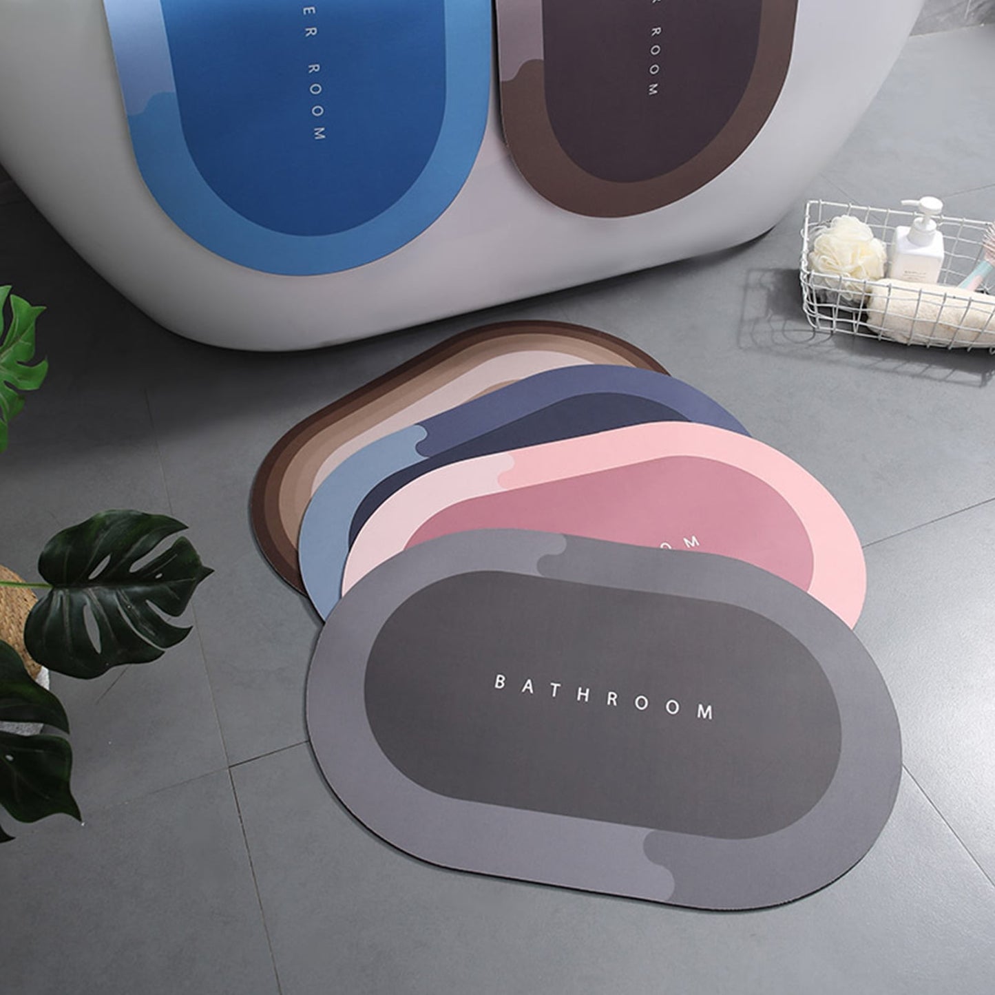 ✨ Bath Mat – Water Absorbent | Non-Slip | Oval Shape ✨