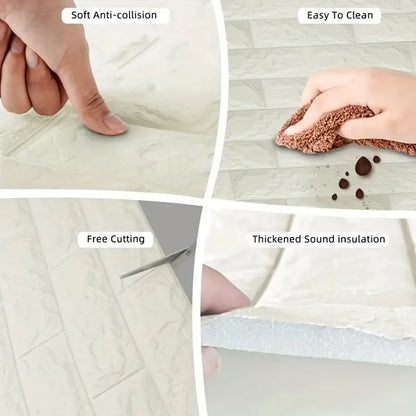 Water and Moisture Proof Anti Collision Self Adhesive White Brick Vinyl