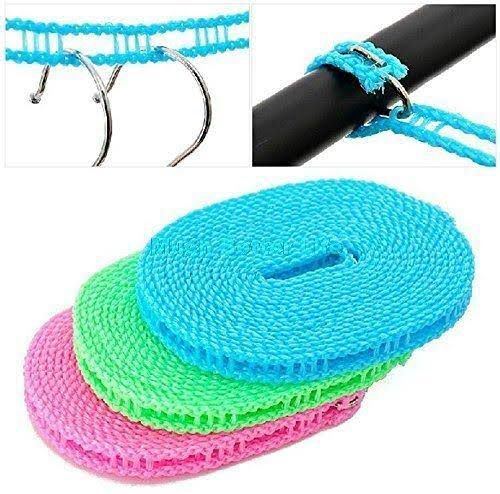 Buy 1 Get 2 Free Offer 3 Pcs Wind Proof Non Slip Nylon Hanging Drying Rope Clothes washing