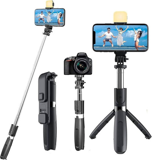 Capture Every Jump Versatile Phone &amp; Camera Tripod with LED Light"