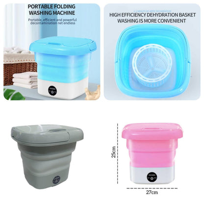 Portable Foldable Mini Washing Machine – Compact, Travel-Friendly & Ideal for Small Loads