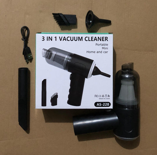 3 in 1 Portable Mini Vacuum Cleaner for Home and Car - AS-228