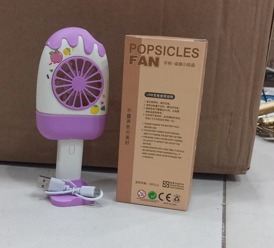 Popsicles Fan - Portable, Rechargeable, and Adorable Mini Fan for On-the-Go Cooling"  Description