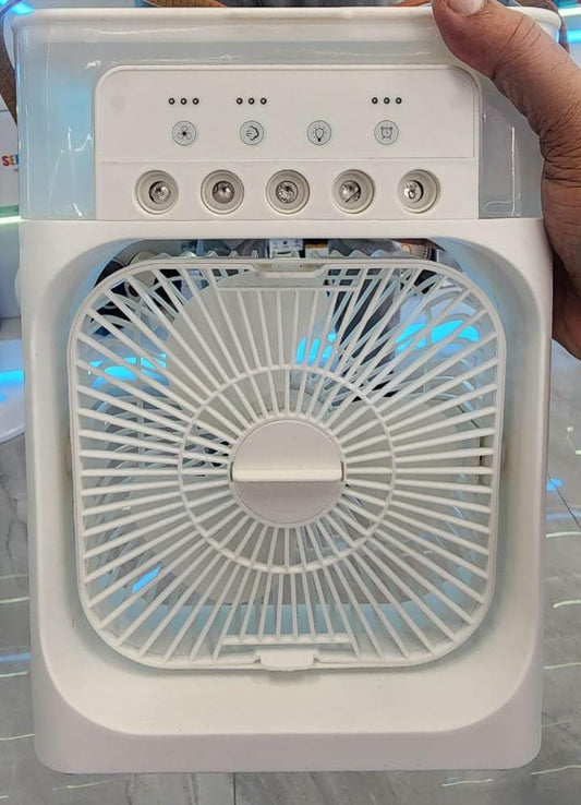 Portable Multifunctional Fan with LED Light - White
