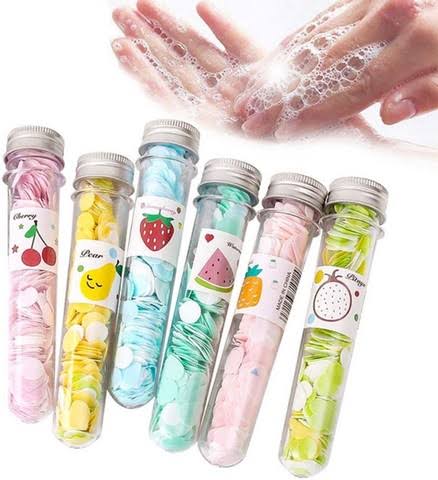 Soap Exfoliating Face &amp; Body Scrubs in Test Tubes - 6 Fruit Scented Varieties