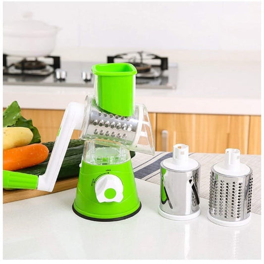 Tabletop Drum Multifunctional Roller Vegetable Cutter – Hand Crank Shredder & Potato Grater
