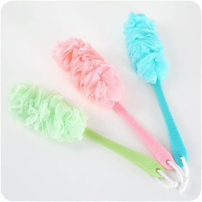 Handle Bath Sponge Shower Brush – Soft Nylon Mesh Body Scrubber for Gentle & Deep Cleaning