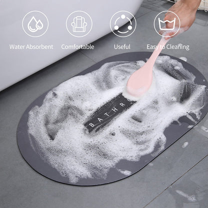 ✨ Bath Mat – Water Absorbent | Non-Slip | Oval Shape ✨