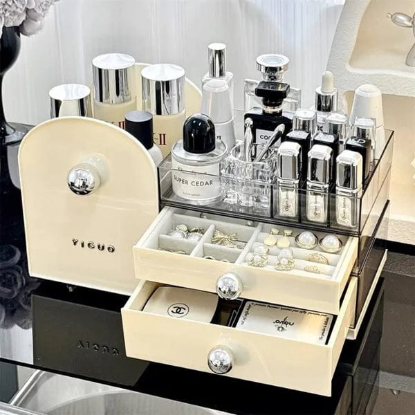 New Arrival 🔥 Luxury Cosmetic Organizer with Drawer – Elegant Makeup Storage Box
