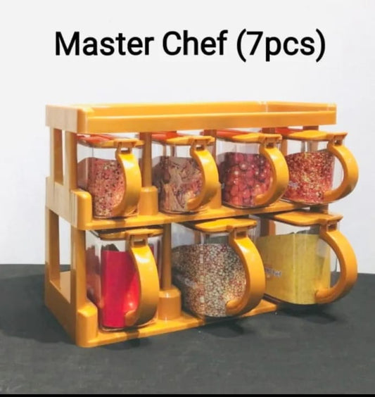 🌟 Spice Container & Rack | 2-Tier Spice Rack with 7 Jars (Multicolor) 🌟