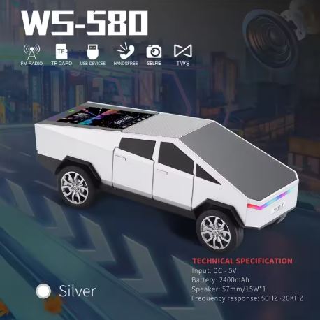 New Arrival: WS-580 Wireless Bluetooth Car-Shaped Speaker with Display – HIFI Stereo