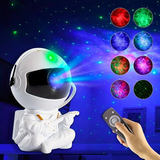 Astronaut Galaxy Star Projector Night Light – USB-Powered LED Nebula Lamp with Remote Control, Space-Themed Room Decor
