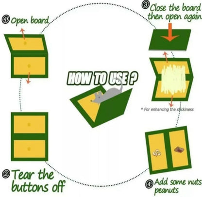 Mouse Trap Glue Board – Strong Adhesive Rat & Mouse Catcher (Pack of 3)