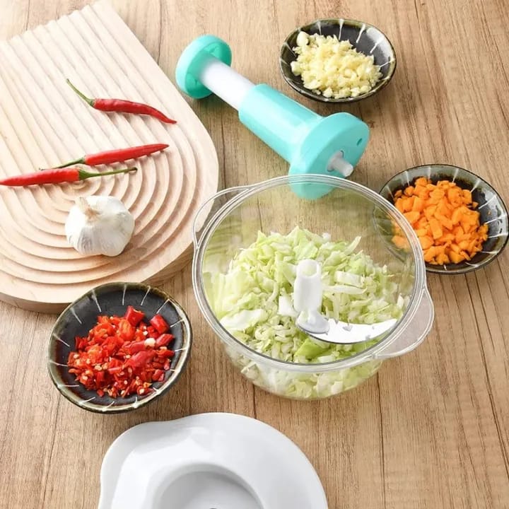 Manual Chopper - Hand Push Food Processor -